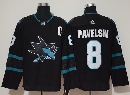 Adidas Men San Jose Sharks #8 Joe Pavelski Black Alternate Authentic Stitched NHL Jersey